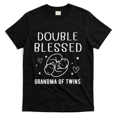 Double Blessed Grandma Of Twins Nana Grandmother Funny T-Shirt