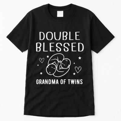 Double Blessed Grandma Of Twins Nana Grandmother Funny Tall T-Shirt