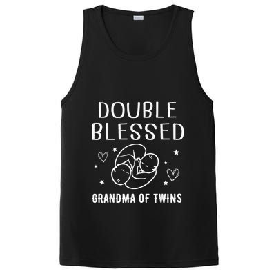 Double Blessed Grandma Of Twins Nana Grandmother Funny PosiCharge Competitor Tank