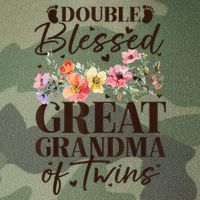 Double Blessed Great Grandma Of Twins Funny Twin Legacy Tie Dye Trucker Hat