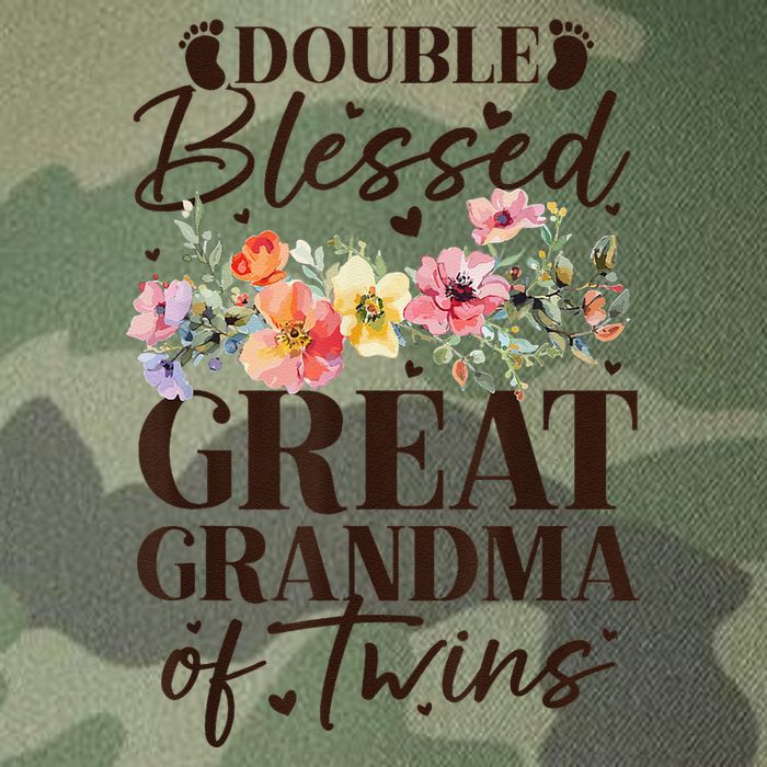 Double Blessed Great Grandma Of Twins Funny Twin Legacy Tie Dye Trucker Hat