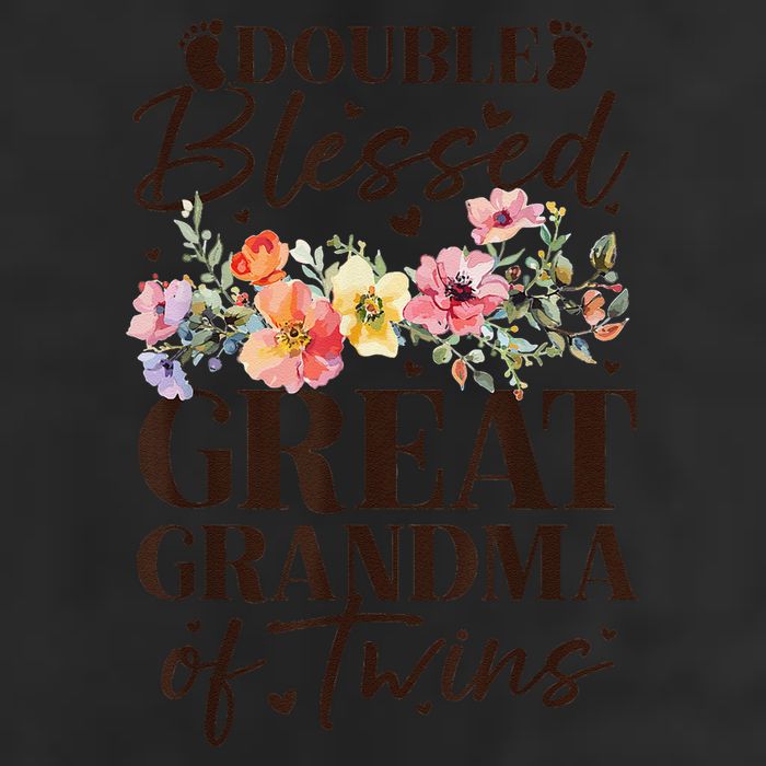 Double Blessed Great Grandma Of Twins Funny Twin 7 Panel Mesh Trucker Snapback Hat