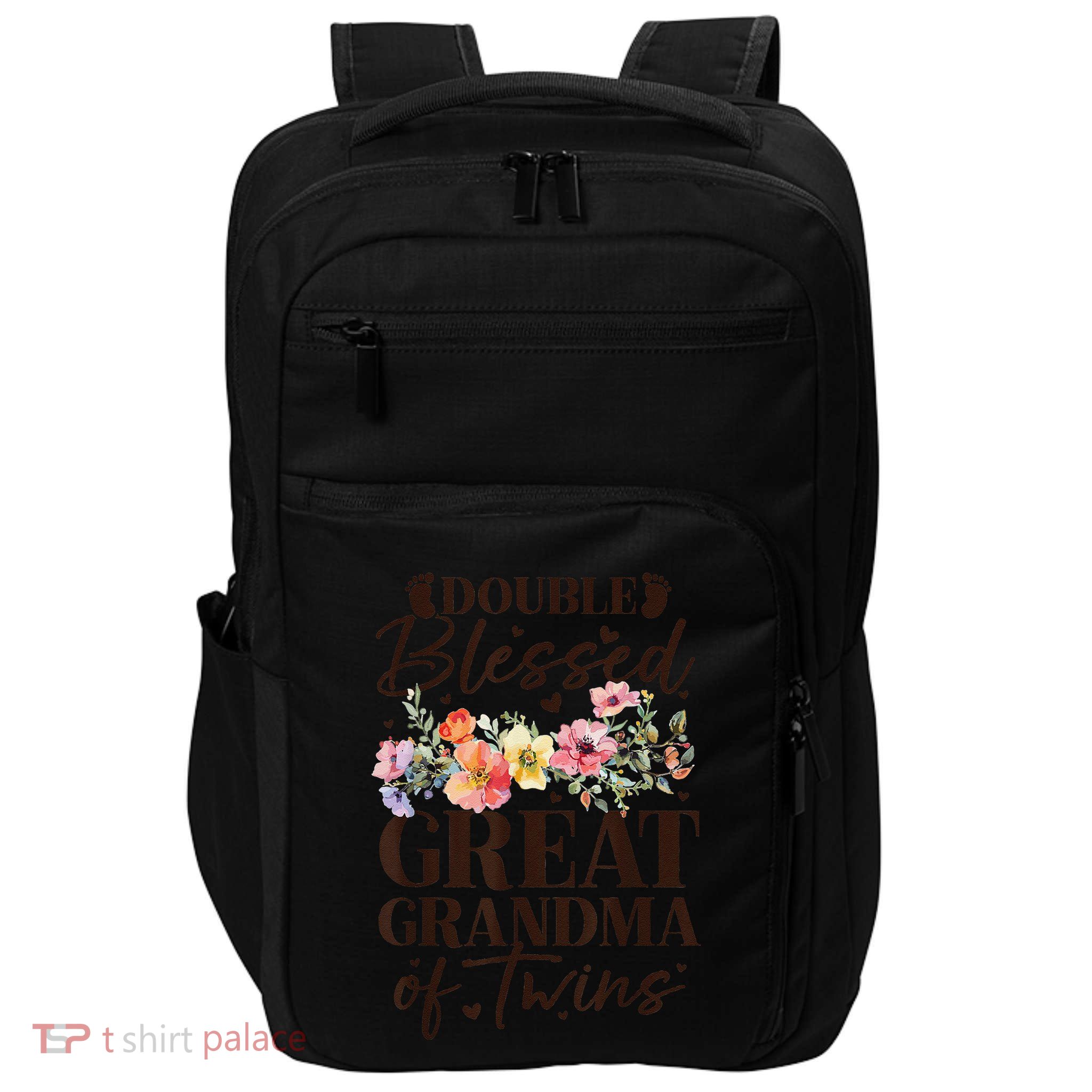 Double Blessed Great Grandma Of Twins Funny Twin Impact Tech Backpack