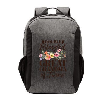 Double Blessed Great Grandma Of Twins Funny Twin Vector Backpack