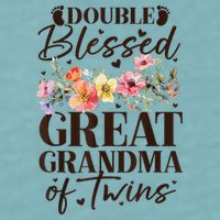 Double Blessed Great Grandma Of Twins Funny Twin Sueded Cloud Jersey T-Shirt