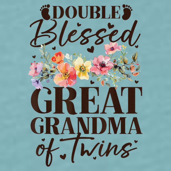 Double Blessed Great Grandma Of Twins Funny Twin Sueded Cloud Jersey T-Shirt