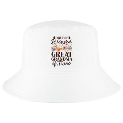 Double Blessed Great Grandma Of Twins Funny Twin Cool Comfort Performance Bucket Hat