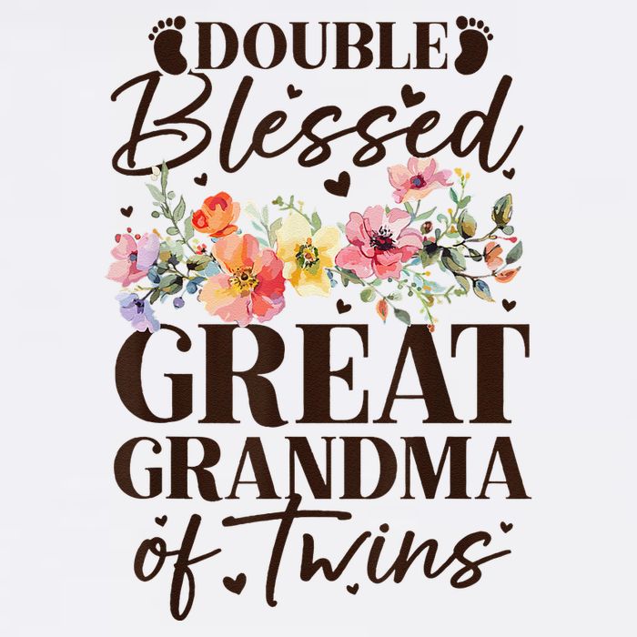Double Blessed Great Grandma Of Twins Funny Twin Garment-Dyed Sweatshirt