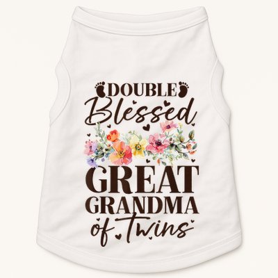 Double Blessed Great Grandma Of Twins Funny Twin Doggie Tank
