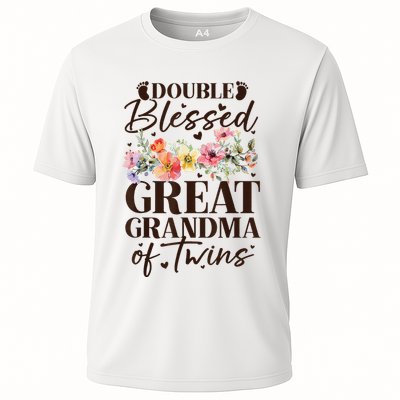 Double Blessed Great Grandma Of Twins Funny Twin Performance Shirt