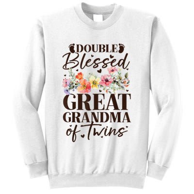 Double Blessed Great Grandma Of Twins Funny Twin Sweatshirt