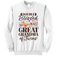 Double Blessed Great Grandma Of Twins Funny Twin Sweatshirt