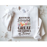 Double Blessed Great Grandma Of Twins Funny Twin Sweatshirt