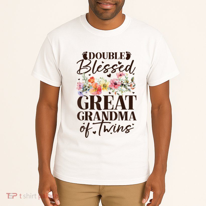 Double Blessed Great Grandma Of Twins Funny Twin Tall T-Shirt