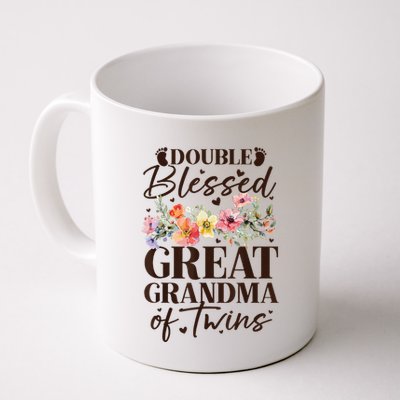 Double Blessed Great Grandma Of Twins Funny Twin Mug
