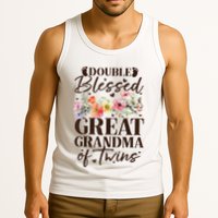 Double Blessed Great Grandma Of Twins Funny Twin Tank Top