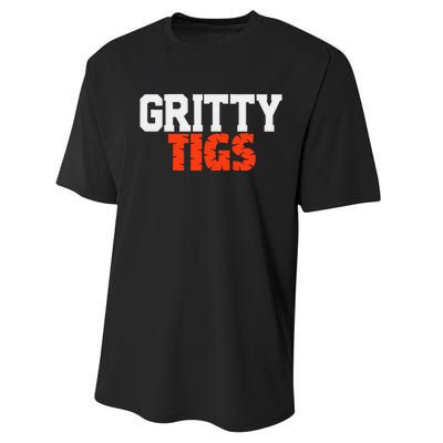 Detroit Baseball Gritty Tigs Performance Sprint T-Shirt