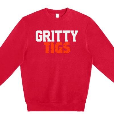 Detroit Baseball Gritty Tigs Premium Crewneck Sweatshirt