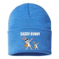 Daddy Bunny Gift Cute Matching Family Dad Easter Gift Sustainable Knit Beanie