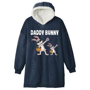 Daddy Bunny Gift Cute Matching Family Dad Easter Gift Hooded Wearable Blanket