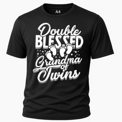 Double Blessed Grandma Of Twins Family Grandson Gift Performance Shirt