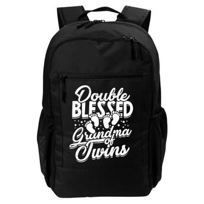 Double Blessed Grandma Of Twins Family Grandson Gift Backpack
