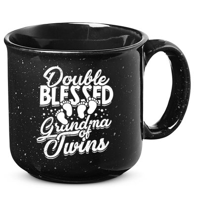 Double Blessed Grandma Of Twins Family Grandson Gift 15oz Campfire Ceramic Mug