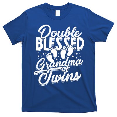 Double Blessed Grandma Of Twins Family Grandson Gift T-Shirt
