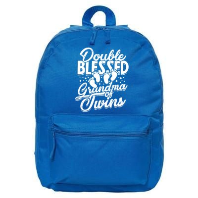 Double Blessed Grandma Of Twins Family Grandson Gift 16 in Basic Backpack