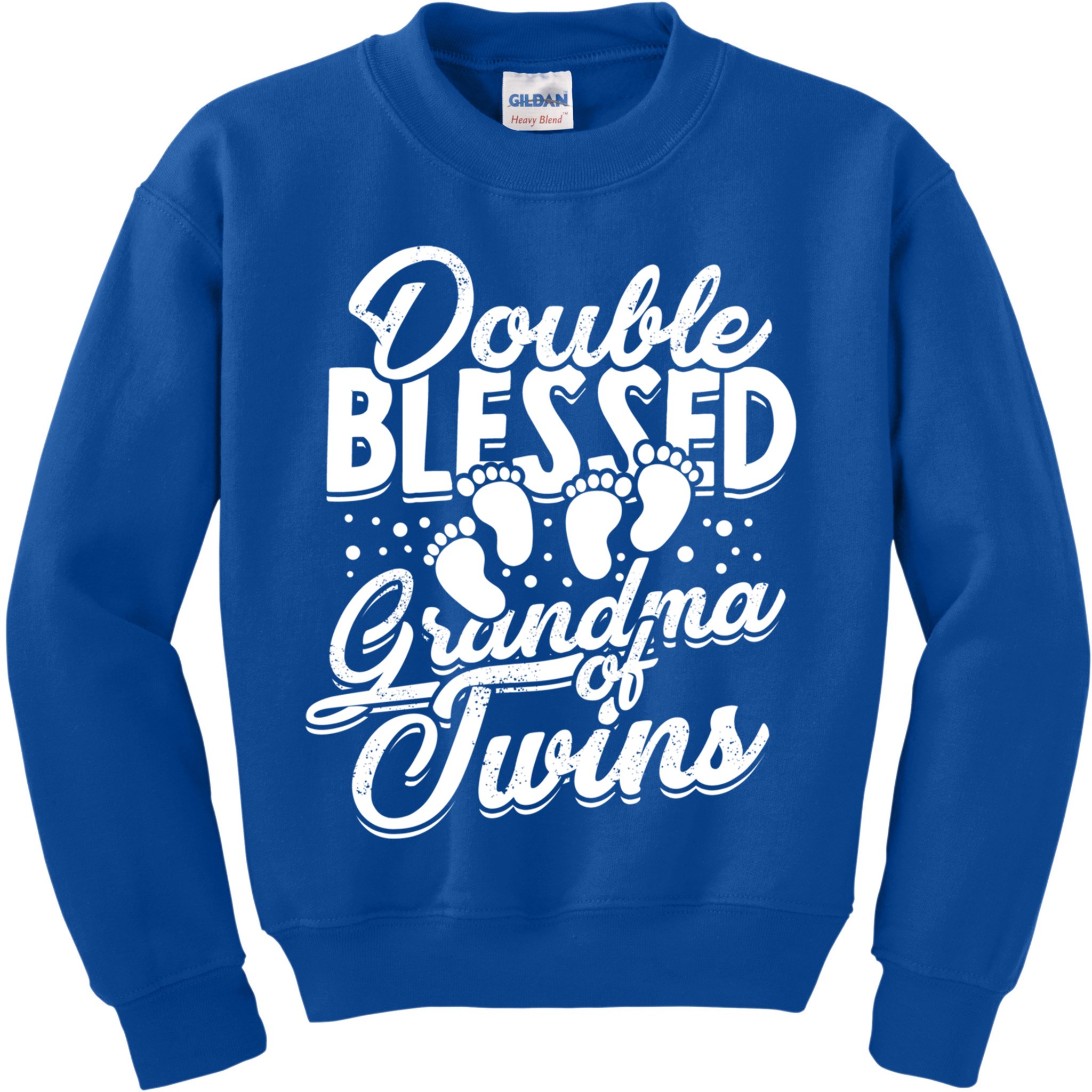 Double Blessed Grandma Of Twins Family Grandson Gift Kids Sweatshirt
