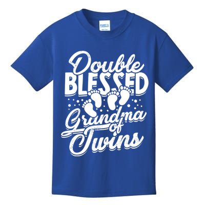 Double Blessed Grandma Of Twins Family Grandson Gift Kids T-Shirt