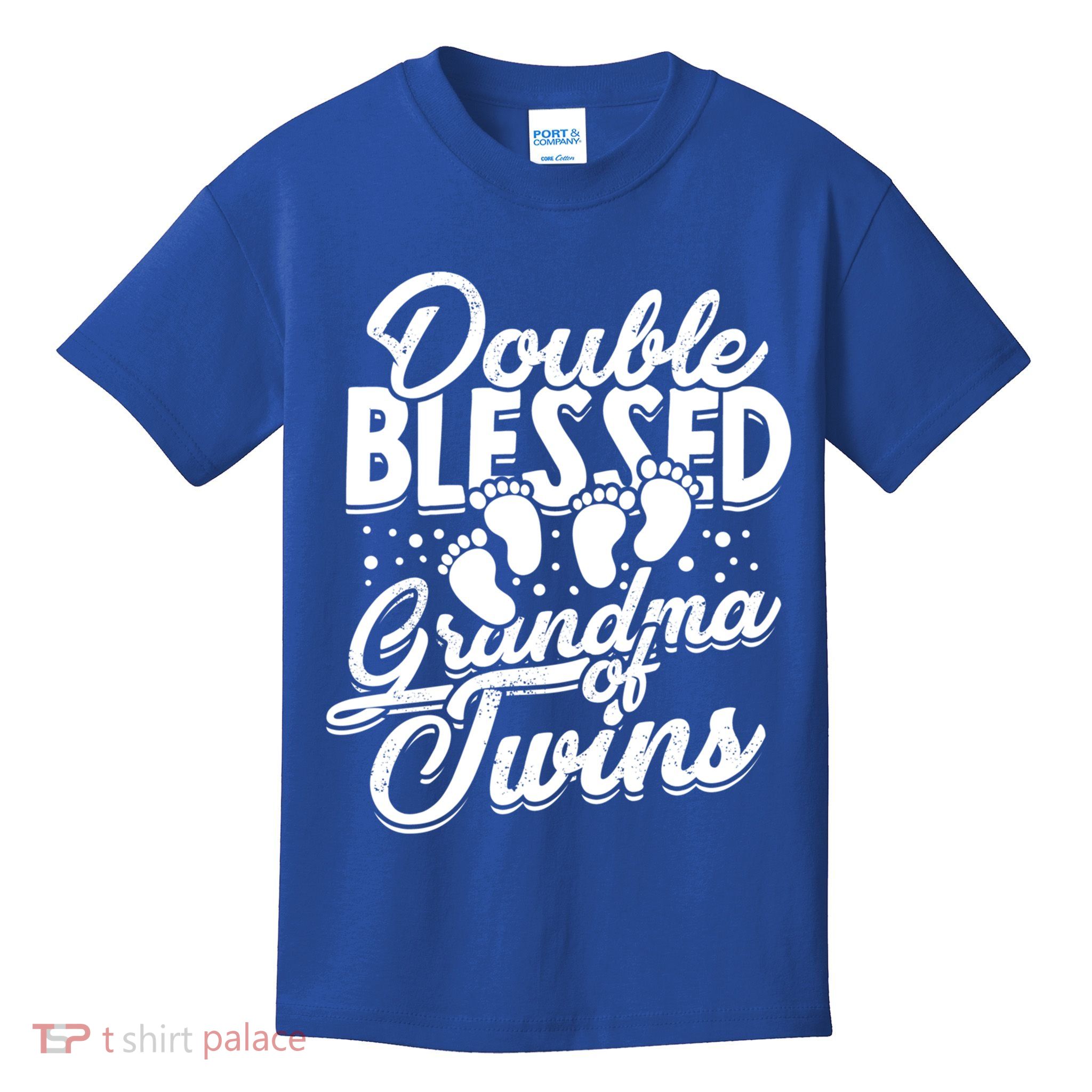 Double Blessed Grandma Of Twins Family Grandson Gift Kids T-Shirt