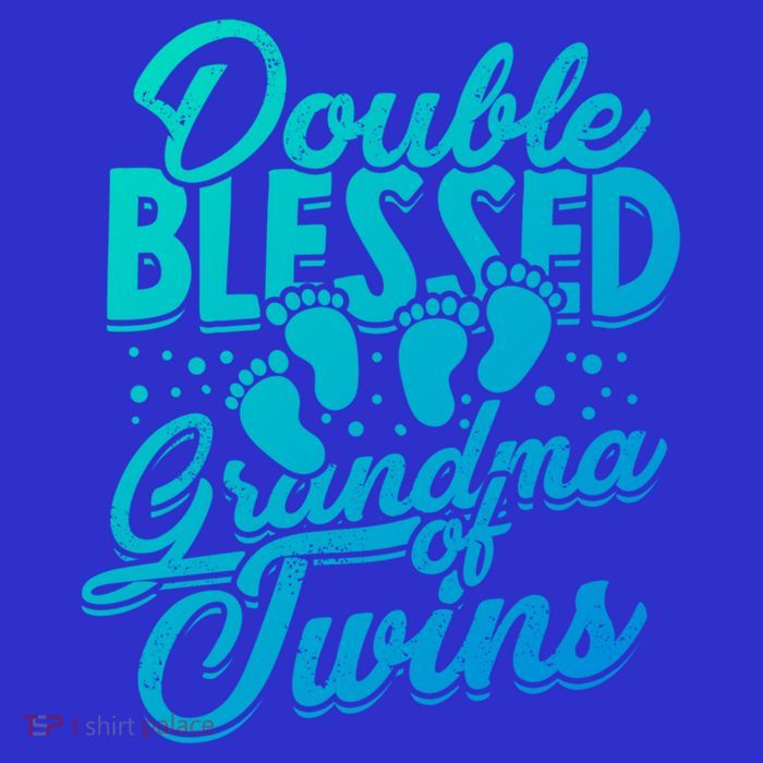 Double Blessed Grandma Of Twins Family Grandson Gift T-Shirt