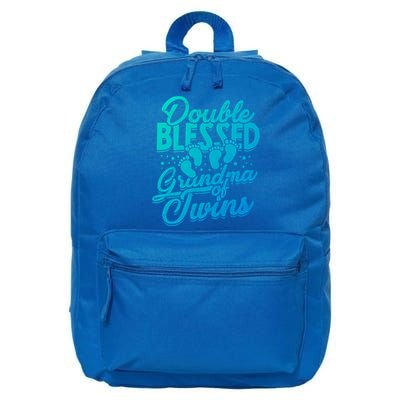 Double Blessed Grandma Of Twins Family Grandson Gift 16 in Basic Backpack