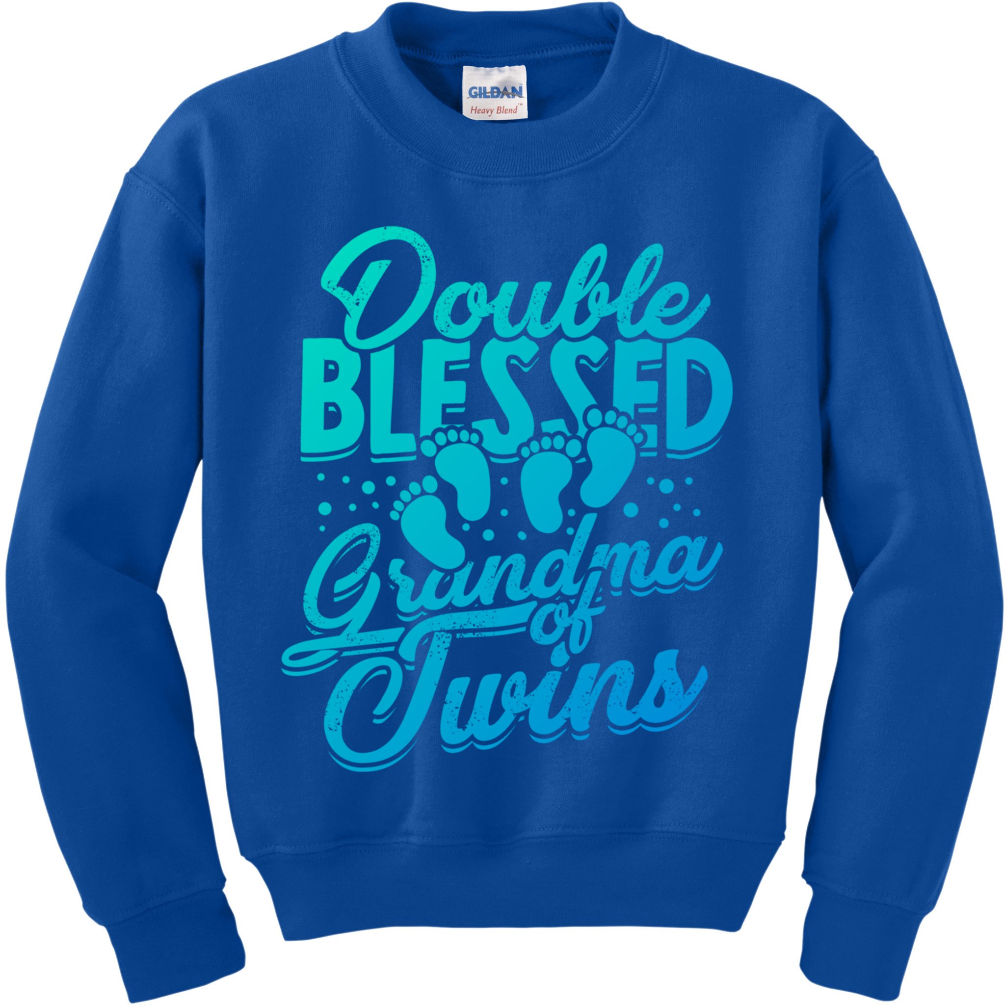 Double Blessed Grandma Of Twins Family Grandson Gift Kids Sweatshirt