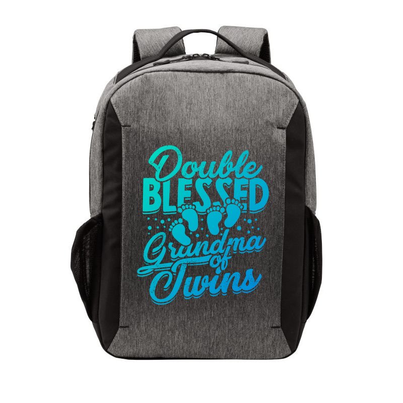 Double Blessed Grandma Of Twins Family Grandson Gift Vector Backpack