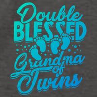 Double Blessed Grandma Of Twins Family Grandson Gift Vector Backpack