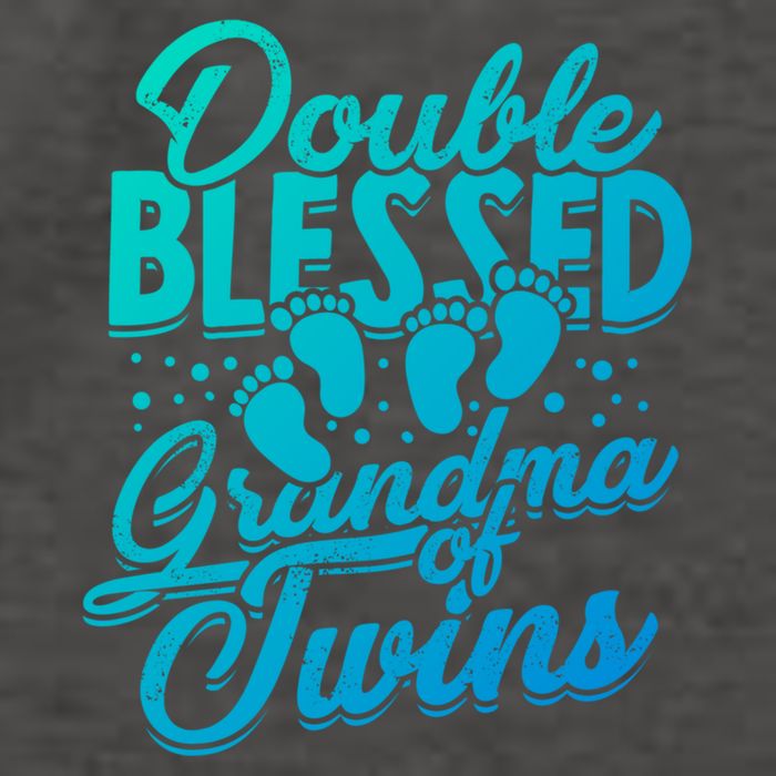 Double Blessed Grandma Of Twins Family Grandson Gift Vector Backpack