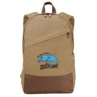 Dolphin Be Gentle I Have A Sensitive Tummy Funny Dolphin Cotton Canvas Backpack