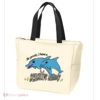 Dolphin Be Gentle I Have A Sensitive Tummy Funny Dolphin Zip Tote Bag