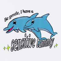 Dolphin Be Gentle I Have A Sensitive Tummy Funny Dolphin Sueded Cloud Jersey T-Shirt