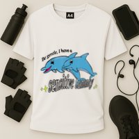 Dolphin Be Gentle I Have A Sensitive Tummy Funny Dolphin Performance Shirt