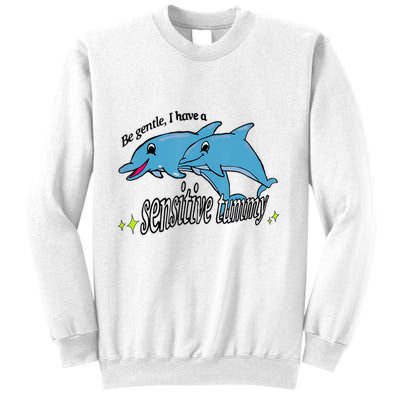 Dolphin Be Gentle I Have A Sensitive Tummy Funny Dolphin Sweatshirt