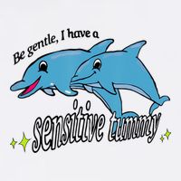 Dolphin Be Gentle I Have A Sensitive Tummy Funny Dolphin Button