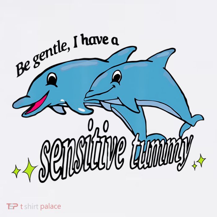 Dolphin Be Gentle I Have A Sensitive Tummy Funny Dolphin 11oz C Handle Ceramic Mug