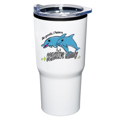Dolphin Be Gentle I Have A Sensitive Tummy Funny Dolphin Tumbler