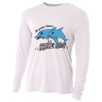 Dolphin Be Gentle I Have A Sensitive Tummy Funny Dolphin Cooling Performance Long Sleeve Crew