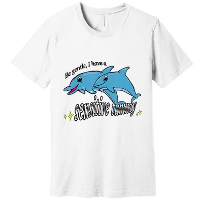 Dolphin Be Gentle I Have A Sensitive Tummy Funny Dolphin Premium T-Shirt