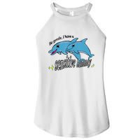 Dolphin Be Gentle I Have A Sensitive Tummy Funny Dolphin Women's Perfect Tri Rocker Tank