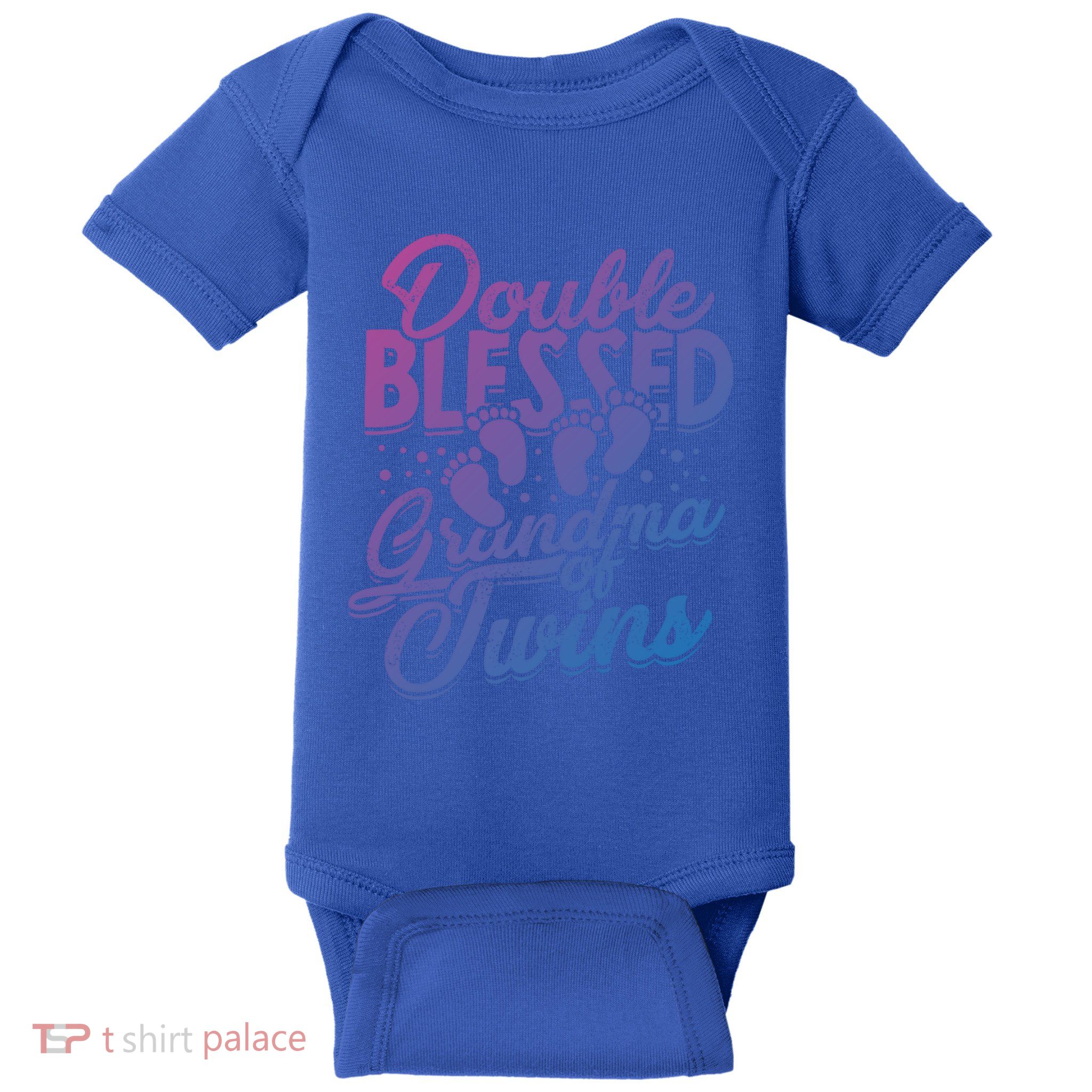 Double Blessed Grandma Of Twins Family Grandson Gift Baby Bodysuit